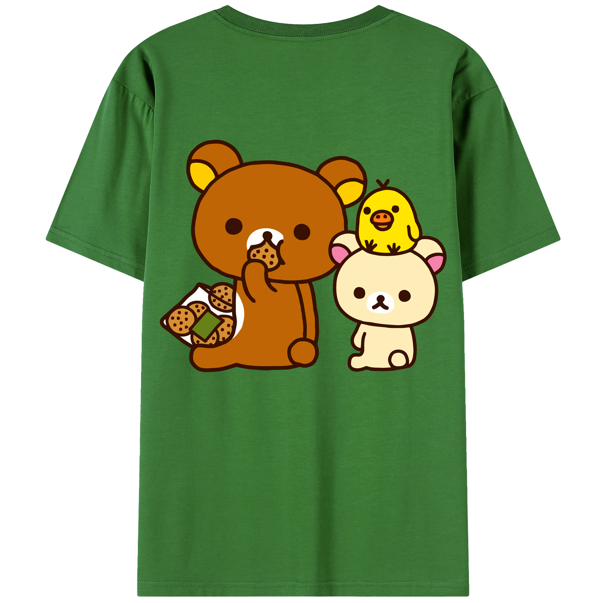 （画像用） リラックマ リラックマ キイロイトリ Rilakkuma Korilakkuma Kiiroitori レディース半袖Tシャツ(バックプリント)